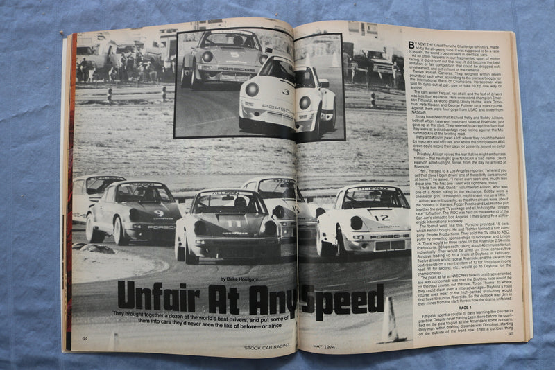 1974 MAY STOCK CAR RACING MAGAZINE - PENSKE GETS SERIOUS - ST 1003S