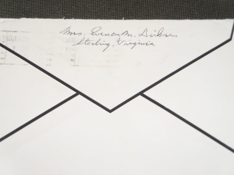 1969 MRS. EVERETT DIRKSEN & MRS. HOWARD BAKER THANK YOU CARD & ENVELOPE - AP 596