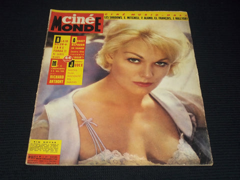 1963 NOVEMBER 12 CINEMONDE MAGAZINE - KIM NOVAK COVER - E 24815