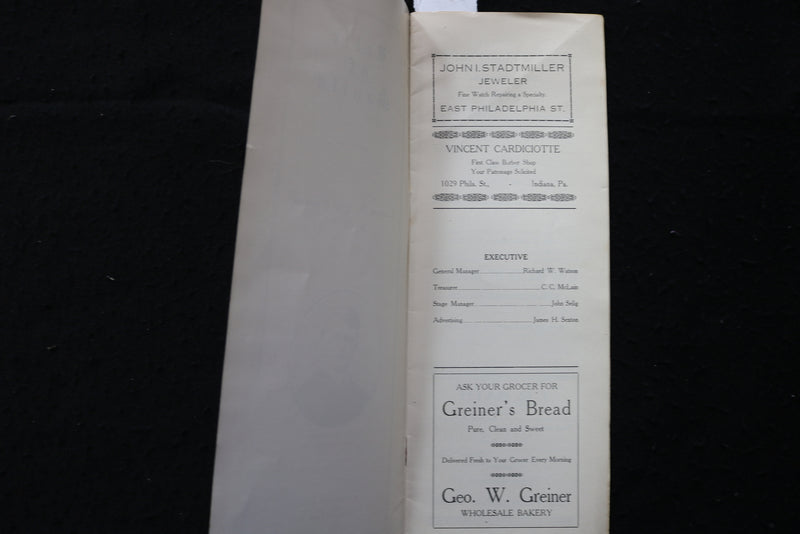 1910 BELLE OF MANILA PROGRAM - INDIANA, PENNSYLVANIA - K 1787