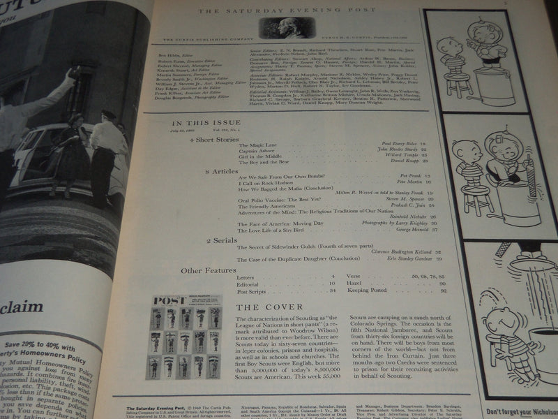 1960 JULY 23 THE SATURDAY EVENING POST MAGAZINE - ILLUSTRATED COVER - SP 2306