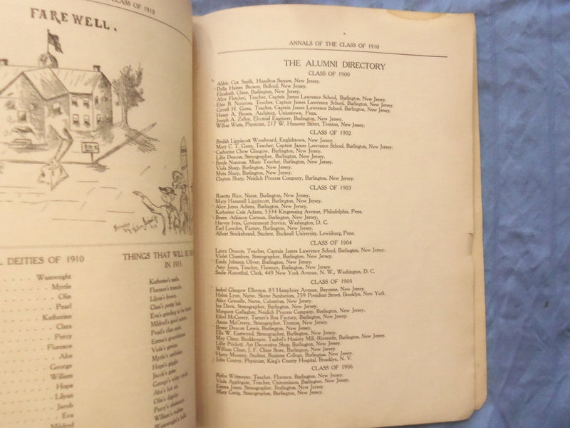 1910 ANNLS BURLINGTON HIGH SCHOOL YEARBOOK - BURLINGTON, NJ - YB 3388