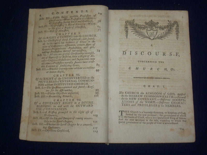1792 A DISCOURSE CONCERNING THE CHURCH BY MOSES HEMMENWAY - J 4784