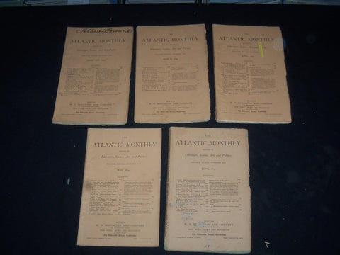 1874 THE ATLANTIC MONTHLY MAGAZINE-LOT OF 10 ISSUES-STORIES & ARTICLES-WR 1387