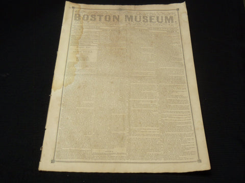 1851 MAY 3 THE BOSTON MUSEUM NEWSPAPER - AARON STEELE - SPANISH FLY - NP 9025