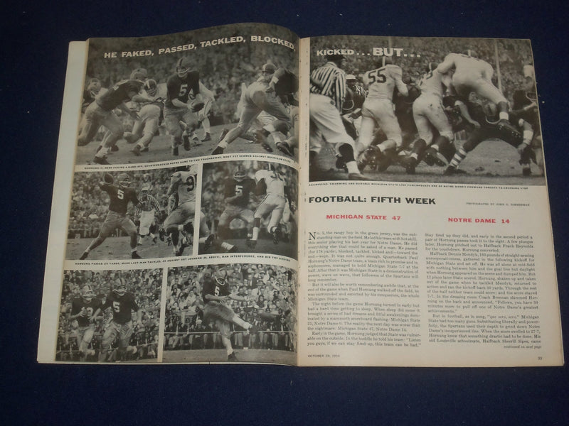 1956 OCTOBER 29 SPORTS ILLUSTRATED MAGAZINE - PAUL HORNUNG COVER - ST 6765