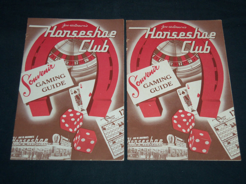 1950'S JOE W. BROWN'S HORSESHOE CLUB GAMING GUIDES LOT OF 2 - J 8504