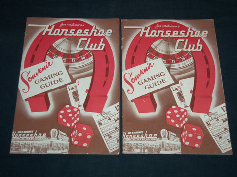 1950'S JOE W. BROWN'S HORSESHOE CLUB GAMING GUIDES LOT OF 2 - J 8504