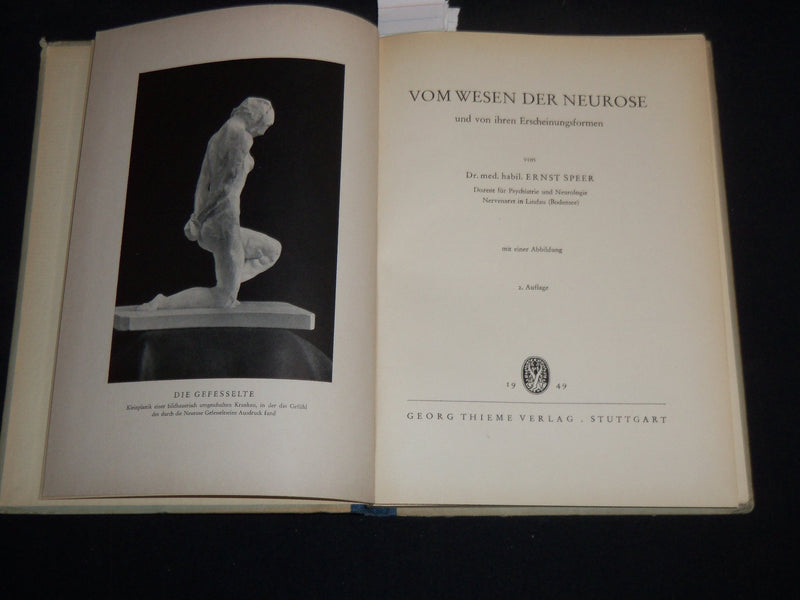 1949 VOM WESEN DER NEUROSE BOOK BY DR. ERNST SPEER - KD 5633M