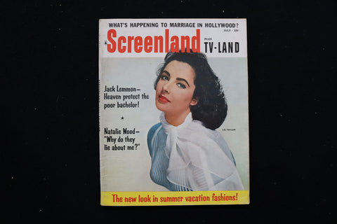 1957 JULY SCREENLAND MAGAZINE - LIZ TAYLOR COVER - E 10649