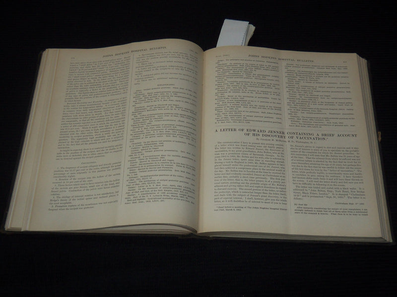 1916 JOHNS HOPKINS HOSPITAL BULLETIN BOUND VOLUME NO. 27 - KD 5403K