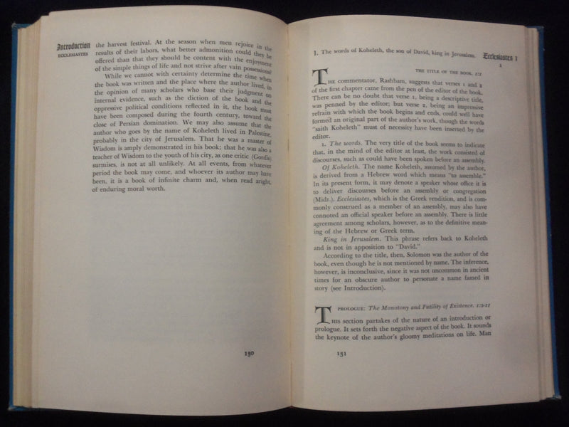 1950 THE FIVE SCROLLS - A COMMENTARY HARDCOVER BOOK BY ISRAEL BETTAN - KD 8932