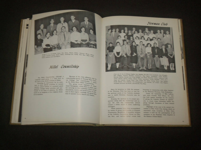 1954 THE SHADOW RIDER COLLEGE YEARBOOK - TRENTON, NEW JERSEY - YB 2089