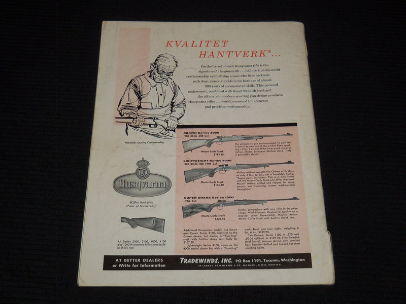 1956 NOVEMBER GUNS MAGAZINE - HUNTING ELEPHANT WITH DEER RIFLE COVER - E 12548