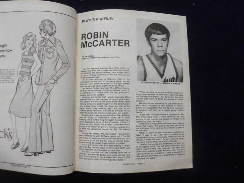 1975 DEC 22 COLLEGE BASKETBALL PROGRAM-PURDUE UNIV VS. UNIV. CALIFORNIA-SP 1533N