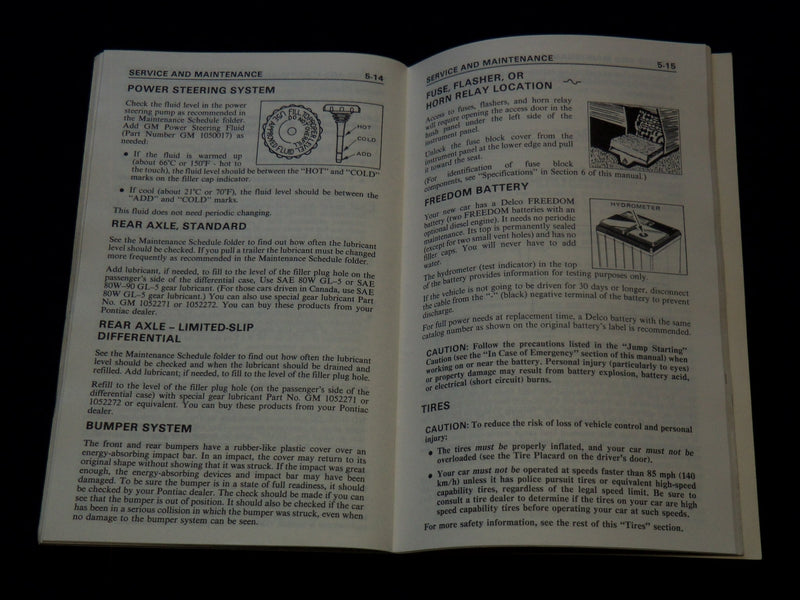 1984 PONTIAC GRAND PRIX BONNEVILLE OWNERS MANUAL - J 7328