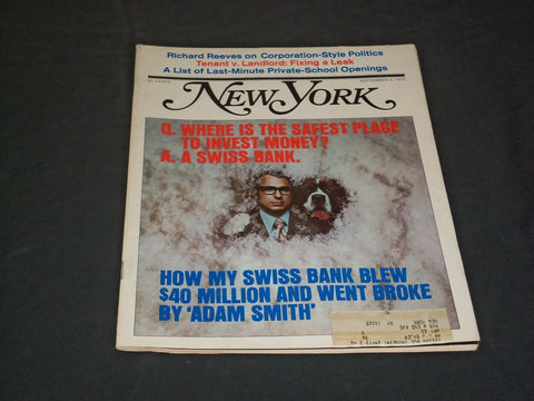 1972 SEPTEMBER 4 NEW YORK MAGAZINE - SWISS BANKS - SP 3821