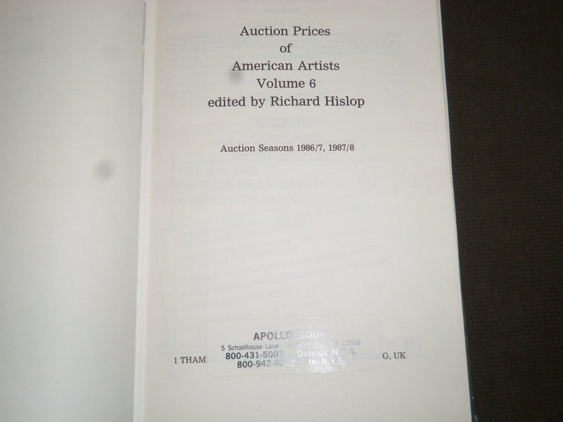 1970-1990 AUCTION PRICES OF AMERICAN ARTISTS BOOKS LOT OF 3 - KD 1983D