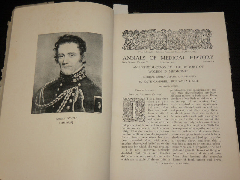 1932-1933 ANNALS OF MEDICAL HISTORY MAGAZINE LOT OF 3 ISSUES - WR 505F