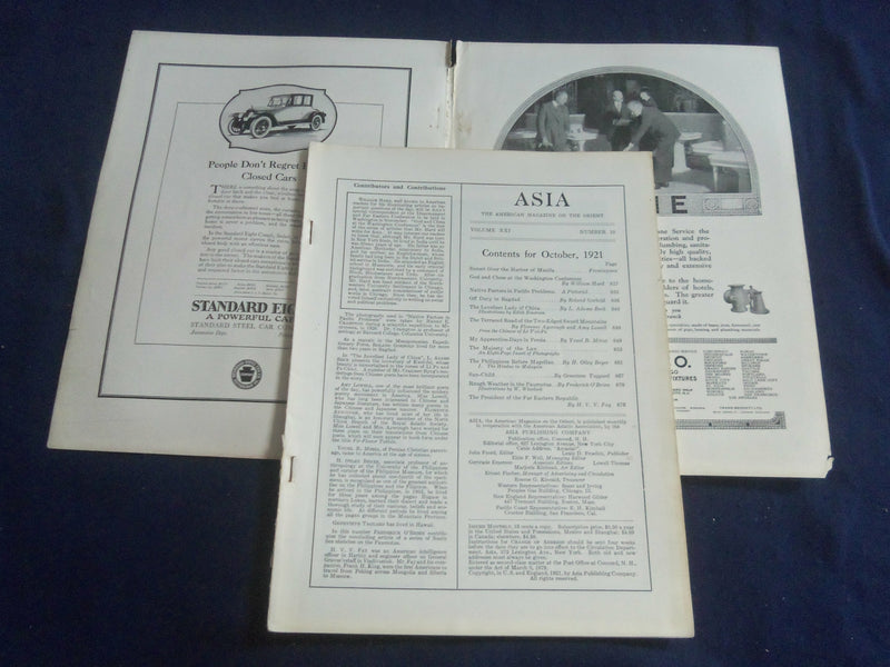 1921 OCTOBER ASIA MAGAZINE - LOVELIEST LADY - GREAT PHOTOS & STORIES - SP 1222Q