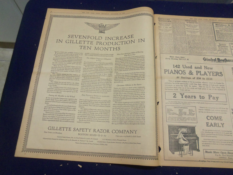 1918 DECEMBER 19 NEW YORK TIMES - WILSON TO PROLONG STAY ABROAD - NT 9182