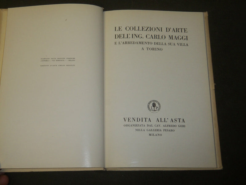 1933 LE COLLEZIONI D'ARTE DELL'ING CARLO MAGGI BOOK - J 3589