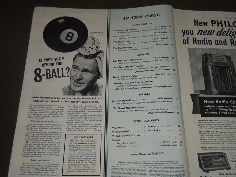 1940 SEPT 28 THE SATURDAY EVENING POST MAGAZINE - ILLUSTRATED COVER - SP 378