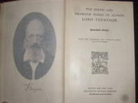 1899 ALFRED LORD TENNYSON - POETIC AND DRAMATIC WORKS HARDCOVER BOOK - KD 9169