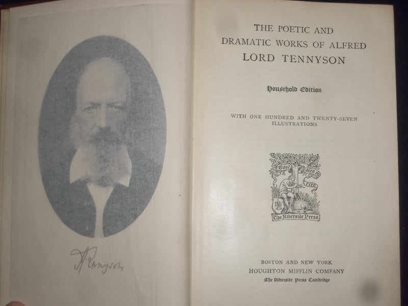 1899 ALFRED LORD TENNYSON - POETIC AND DRAMATIC WORKS HARDCOVER BOOK - KD 9169