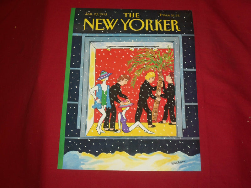 1991 JANUARY 21 NEW YORKER MAGAZINE FRONT COVER ONLY - GREAT ART FOR FRAMING