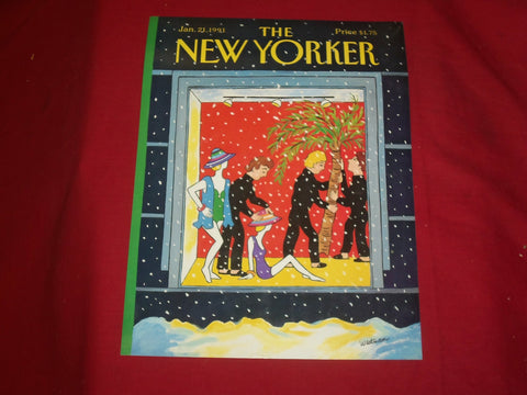 1991 JANUARY 21 NEW YORKER MAGAZINE FRONT COVER ONLY - GREAT ART FOR FRAMING