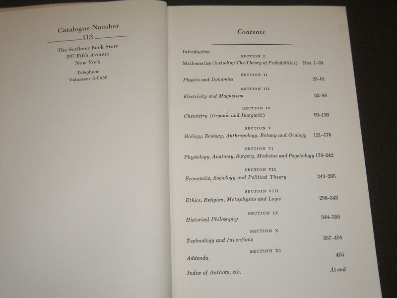 1930'S SCIENCE AND THOUGHT IN THE 19TH CENTURY SCRIBNERS CATALOG #113 - J 5243