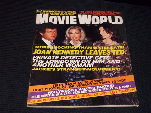 1974 OCTOBER MOVIE WORLD MAGAZINE - TED & JOAN KENNEDY FRONT COVER - E 13829