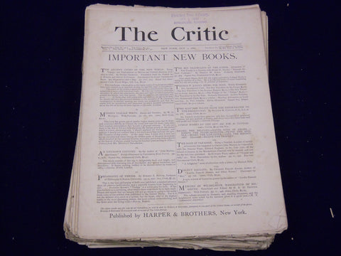 1887 THE CRITIC MAGAZINE LOT OF 52 DIFFERENT ISSUES BOOK & ART REVIEW - WR 710