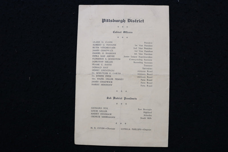 1935 PITTSBURGH DISTRICT EPWORTH LEAGUE HOME INSTITUTE PROGRAM - K 2935