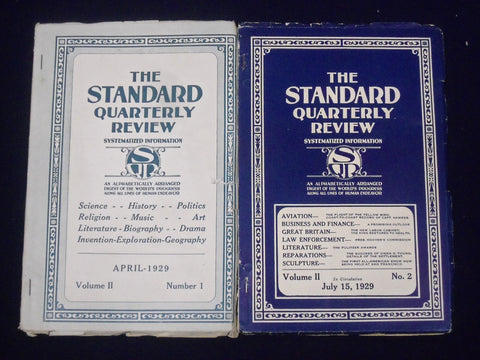 1929-1930 THE STANDARD QUARTERLY REVIEW LOT OF 4 ISSUES - NICE ARTICLES - O 2743