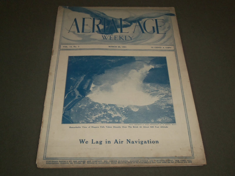 1921 MARCH 28 AERIAL AGE MAGAZINE - WE LAG IN AIR NAVIGATION - SP 8412