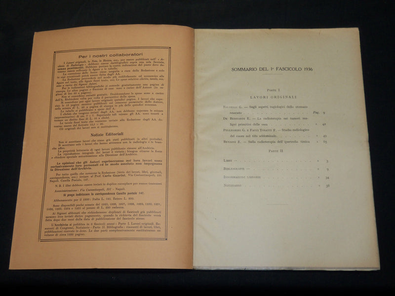 1933-1956 ARCHIVIO DI RADIOLOGIA LOT OF 86 ISSUES - ITALIAN TEXT - WR 452