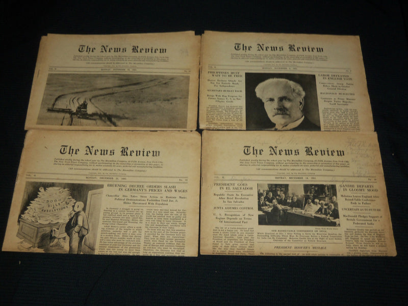 1931-1932 THE NEWS REVIEW NEWSPAPER LOT OF 17 ISSUES - NEW YORK CITY - O 314