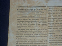 1846 MAY 2 MASSACHUSETTS PLOUGHMAN - EVERETT INAUGURATED AT HARVARD - NP 5123