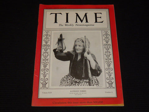 1935 JANUARY 28 TIME MAGAZINE - KATHLEEN NORRIS - T 454