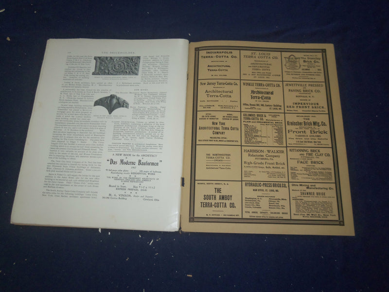 1908 SEPTEMBER THE BRICKBUILDER MAGAZINE - NEW YORK CITY HOUSES - ST 258J