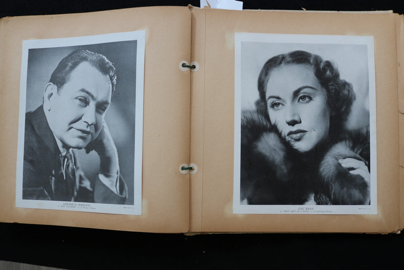 1930'S FABULOUS MOVIE STARS PUBLICITY PHOTOS SCRAPBOOK - E 24932