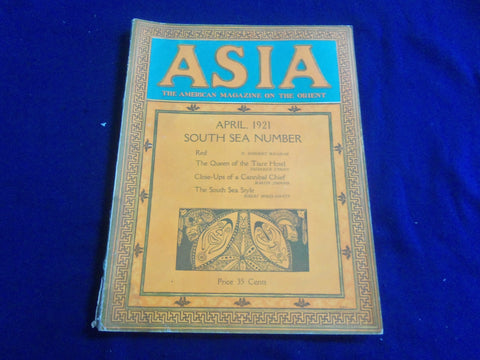 1921 APRIL ASIA MAGAZINE - RED - GREAT PHOTOS & STORIES - SP 1222M