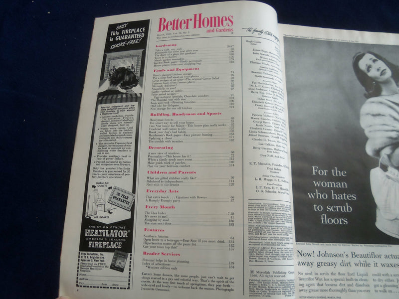 1960 MARCH BETTER HOMES AND GARDENS MAGAZINE -NICE COVER, PHOTOS & ADS- ST 4628L