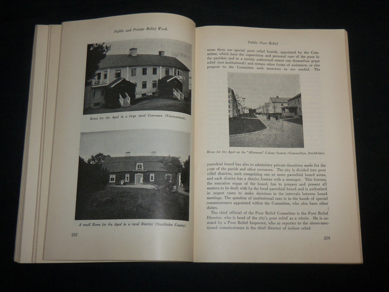 1938 SOCIAL WORK AND LEGISLATION IN SWEDEN SOFTCOVER BOOK - J 6801