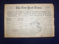 1944 SEP 11 NEW YORK TIMES - AMERICANS SHELL REICH, ENTER LUXEMBOURG - NP 6619