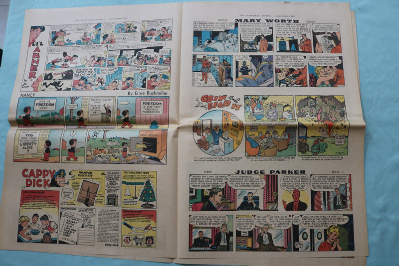 1963-1969 MILWAUKEE JOURNAL SUNDAY COLOR COMIC SECTIONS - LOT OF 3 - NP 9177