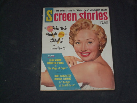 1957 APRIL SCREEN STORIES MAGAZINE - JANE POWELL COVER - CW 689