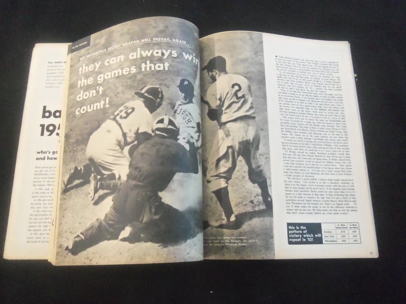 1953 BASEBALL MAGAZINE - DUKE SNIDER - HOW TO BEAT THE YANKEES - J 7711